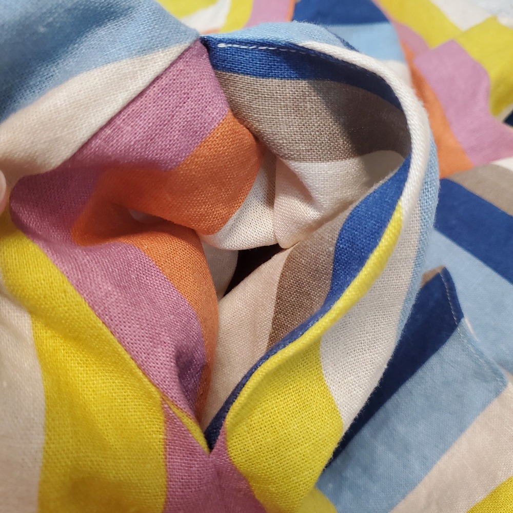 Gilli Rainbow Striped Halter Beach Sleeveless Linen Blend Maxi Dress Medium - Picture 3 of 10